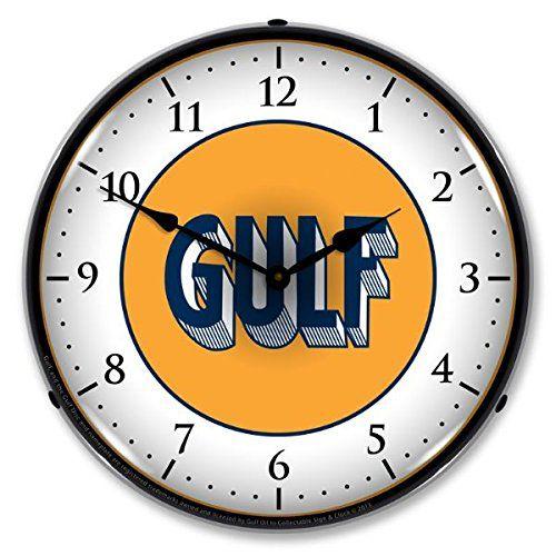 1920s Logo - Gulf Oil 1920's Logo Lighted Wall Clock: Home & Kitchen