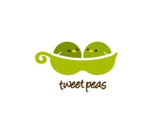 Peas Logo - tweet peas Designed