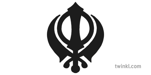 Sikhism Logo - Khanda Sikhism Black and White Illustration - Twinkl