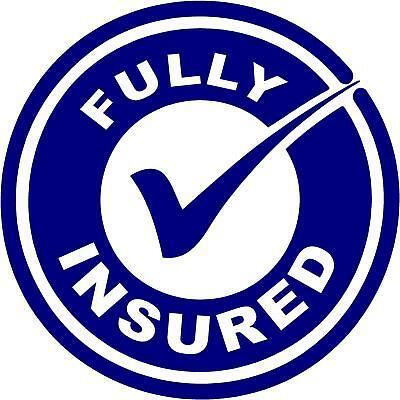 Insured Logo - FULL COLOUR STICKERS fully insured logo for van. bike, window, doors. etc.  x 3