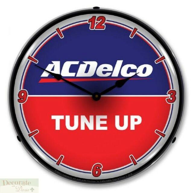 ACDelco Logo - AC Delco Tune Up Red Blue Logo WALL CLOCK 14 LED Light Backlit GM Made USA New