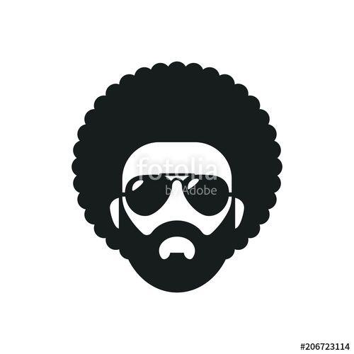 Afro Logo - Cool african man. Afro Haircut