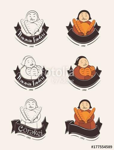 Grandmother Logo - Grandmother bakery cute illustrated logo emblem