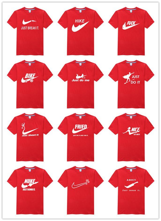 Red Clothing Logo - Hot sale spoof brand logo shirt high quality best cool men original