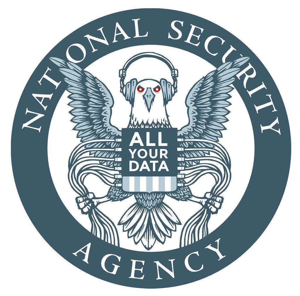 NSA Logo - EFF NSA Logo Parody (white)