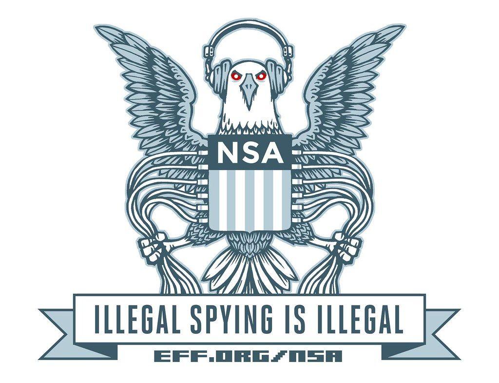 NSA Logo - EFF NSA logo parody (sticker)