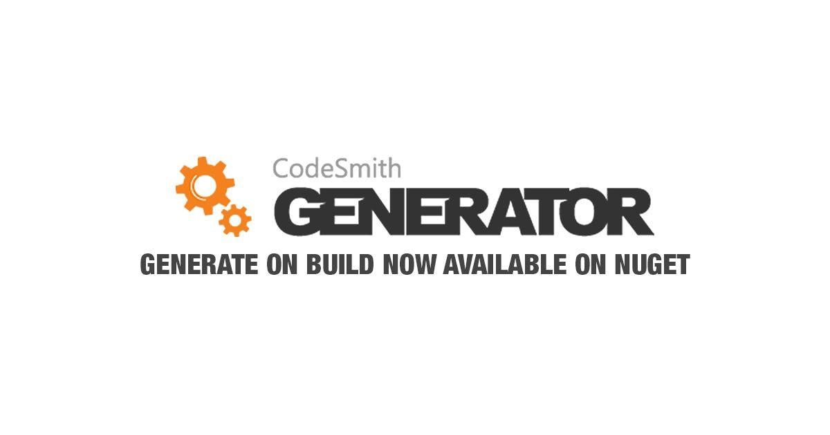 MSBuild Logo - Generate On Build now available on NuGet - CodeSmith Tools