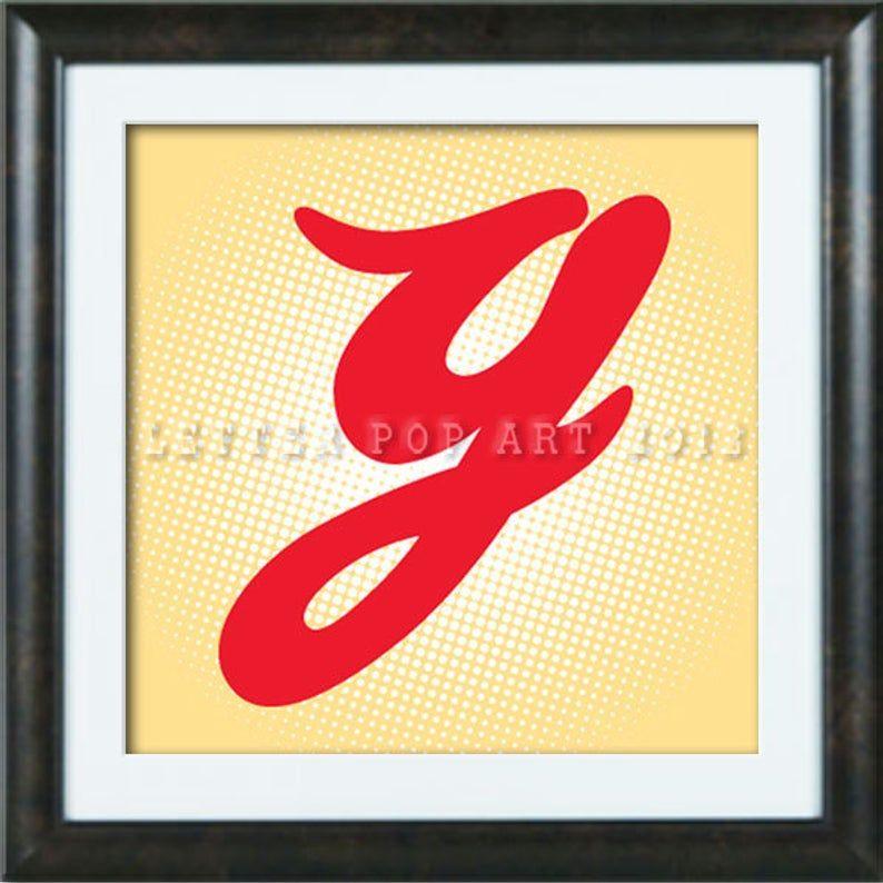 Kelogs Logo - Alphabet Pop Art Print Using Kellogg's Logo Letter g