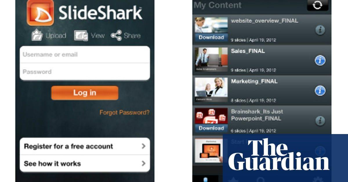 SlideShark Logo - 20 Best iPhone and iPad apps this week | Technology | The Guardian