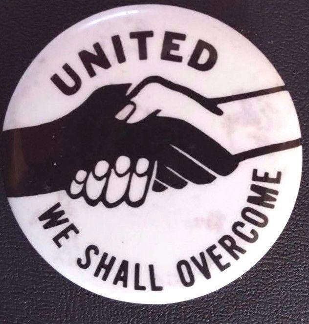 SNCC Logo - UNITED - WE SHALL OVERCOME - 1960's SNCC Protest Button - Black ...