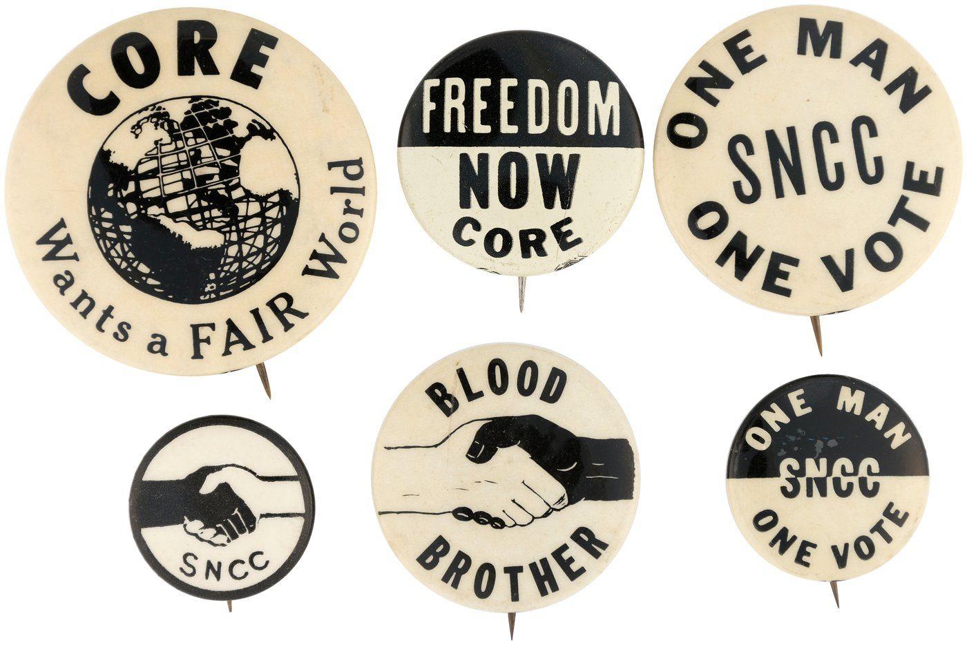 SNCC Logo - Hake's CIVIL RIGHTS BUTTONS INCLUDING CORE WANTS A FAIR WORLD