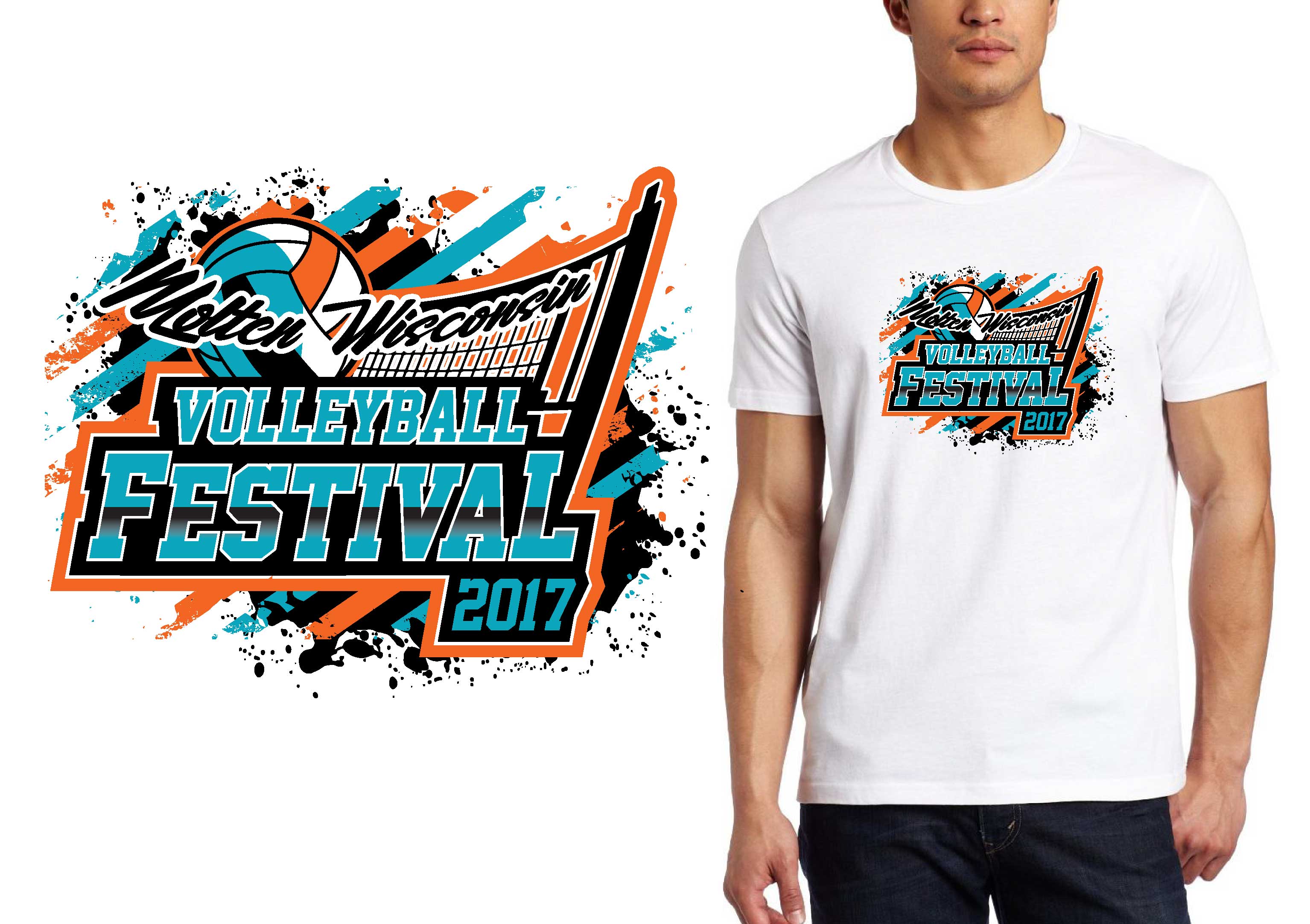 Molten Logo - Molten Wisconsin Volleyball Festival vector logo design for t