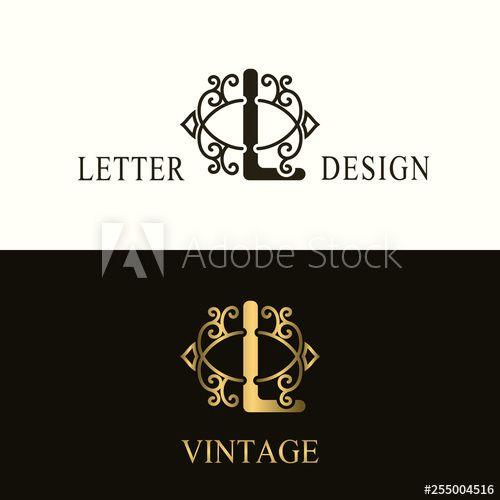 Filigree Logo - Stylish Capital letter L. Vintage Logo. Filigree Beautiful Monogram