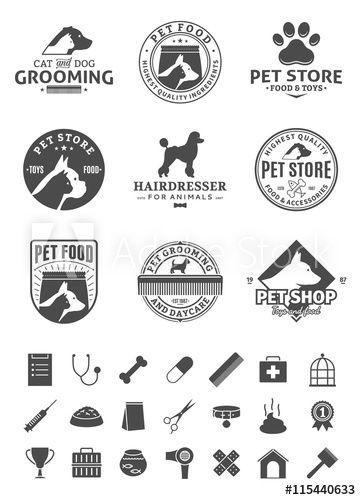 Pet Logo - Set of vector pet logo, icons and design elements - Buy this stock ...
