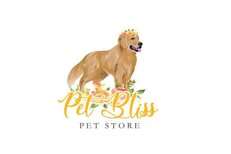 Pet Logo - Retriever Logo, Golden Retriever, Dog Logo, Pet Logo, Canine Logo, Floral  dog, Flower dog logo, Pet store logo, Pets logo design, Puppy logo