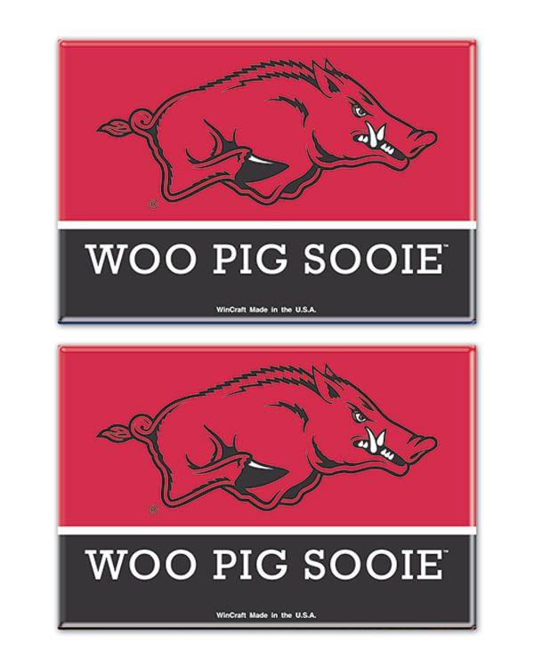 Arkansas Logo - Wincraft Hogs Logo 2-pack Rectangle Magnet Set