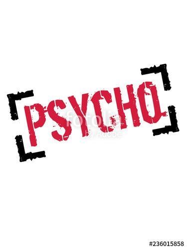 Psycho Logo - design stempel psycho blut rot horror halloween verrückt wahnsinnig ...