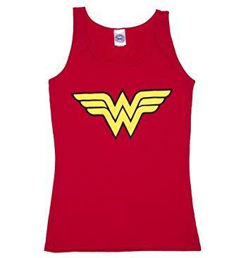 Red Clothing Logo - TruffleShuffle Womens Red Wonder Woman Logo Tank Vest: Amazon.co.uk