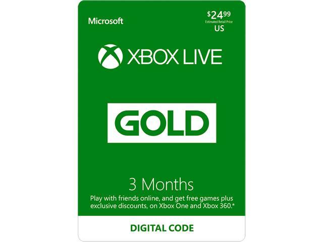 Xbox.com Logo - Xbox LIVE 3 Month Gold Membership US (Digital Code) - Newegg.com