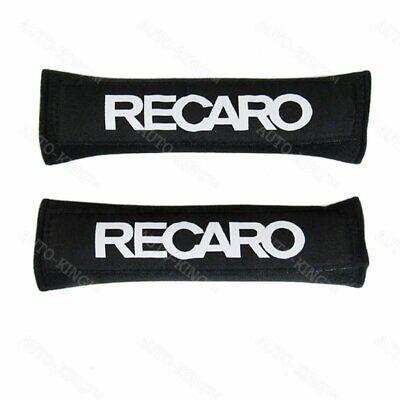 Recaro Logo - X2 BLACK RECARO Logo Racing Embroidery Soft Cotton Seat Belt Cover Shoulder  Pads