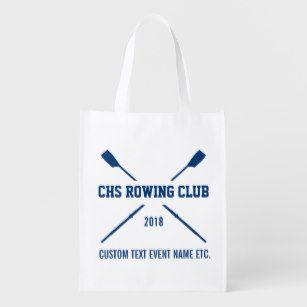 Rowing Logo - Personalized Crew Rowing Logo Oars Team Name Year Grocery Bag