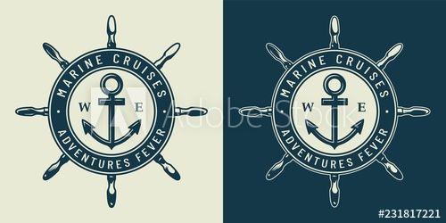 Necr Logo - Vintage monochrome nautical logo - Buy this stock vector and explore ...