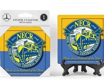 Necr Logo - Boston & Albany Railroad Logo Ceramic Stone Coaster w/ Easel
