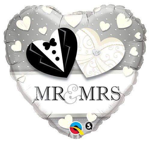 Qualatex Logo - Mr. & Mrs. Wedding Mylar Balloon