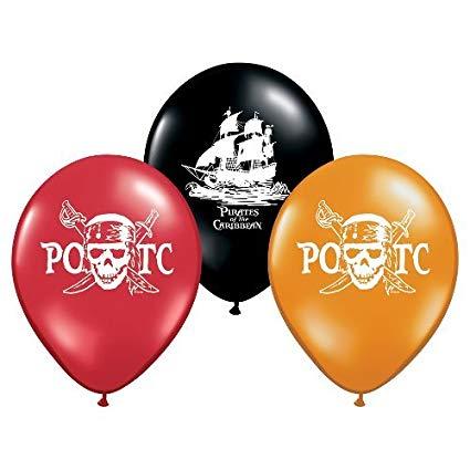 Qualatex Logo - Qualatex 12 Round Latex Balloons Officially Licensed Pirates Of The Carribean, 6 Count