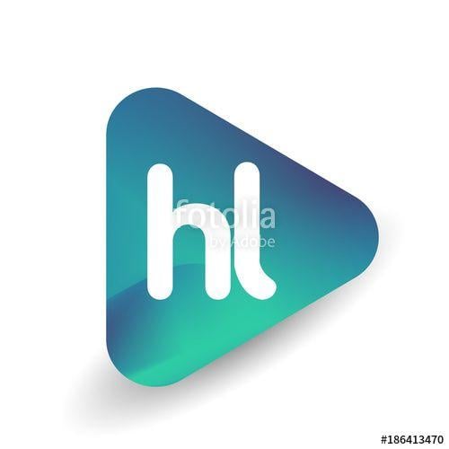 HL Logo - Letter HL logo in triangle shape and colorful background, letter ...