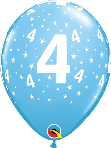 Qualatex Logo - Details about Qualatex 6 Helium/Air Latex Balloons - Age 4/4th Birthday -  Pale Blue