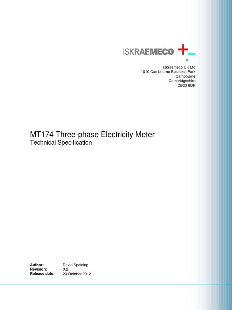 Iskraemeco Logo - MT174 Technical Specification 0-2 | International Electrotechnical ...