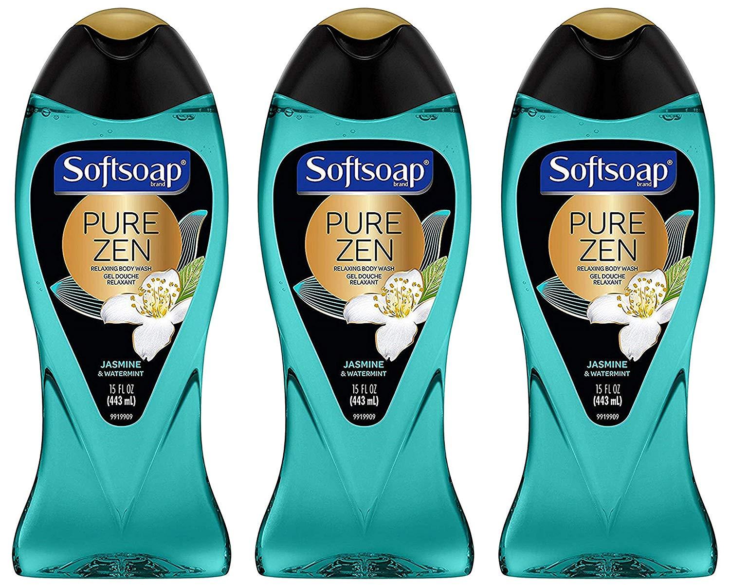 Softsoap Logo - Softsoap Relaxing Body Wash - Pure Zen - Jasmine & Watermint - Net Wt. 15  FL OZ (443 mL) Per...