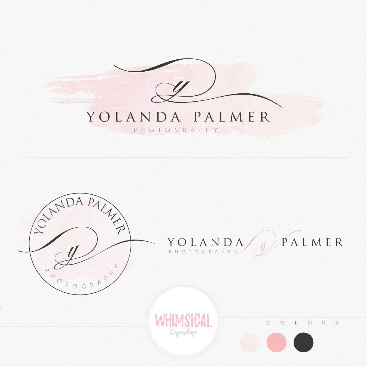 Feminine Logo - Swirly letter- Feminine Logo, Watercolor Design ,Branding Package ...