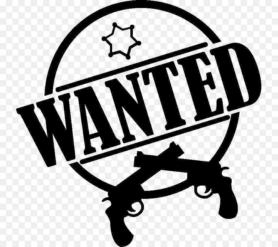 Wanted Logo - Sticker Black And White png download*800 Transparent