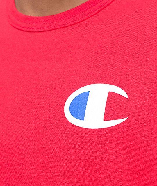 Blue and Red Clothing Logo - Champion Heritage Patriotic C Red T-Shirt | Zumiez