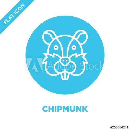 Chipmunk Logo - chipmunk icon vector from animal head collection. Thin line chipmunk