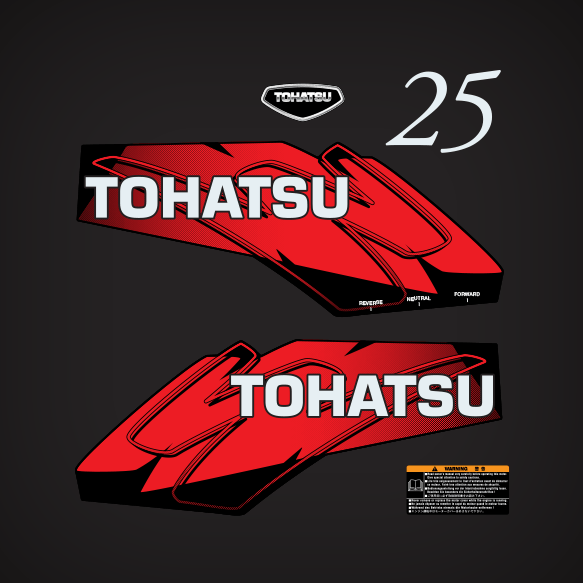 Tohatsu Logo - And Ealier Tohatsu 25hp 2 Stroke Decal Set Red M25H