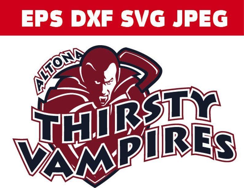 Vampires Logo - Altona Thirsty Vampires Logo in SVG / Eps / Dxf / Jpg files INSTANT  DOWNLOAD!