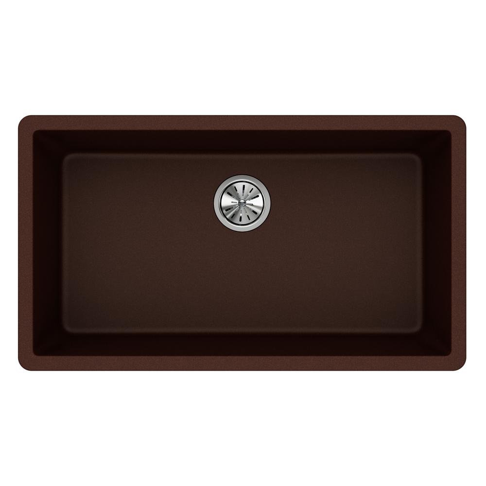 Elkay Logo - Elkay Quartz Classic Undermount Composite 33 in. Single Bowl Kitchen Sink in Pecan