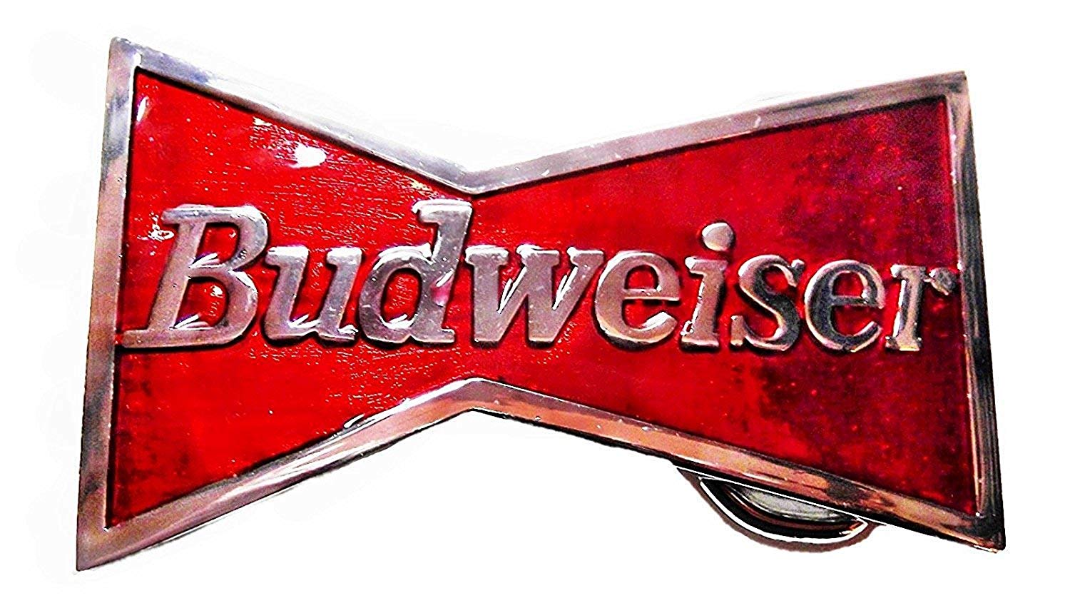 Beers Logo - Budweiser King Of Beers Logo Metal Enamel Belt Buckle Red, Silver