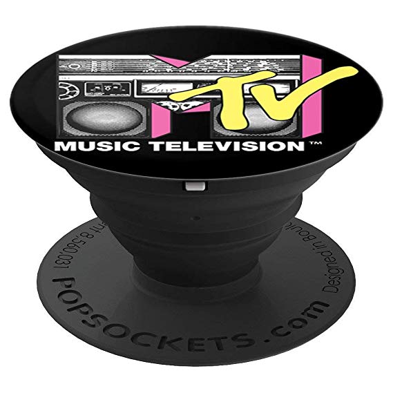 Boombox Logo - Amazon.com: MTV Logo Black And Yellow Boombox - PopSockets Grip and ...