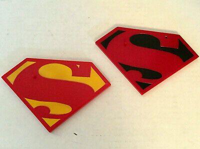 Superboy Logo - 2 SUPERMAN ACTION Figure Stands DC Comics Superhero Superboy Logo Shield  Lot Set