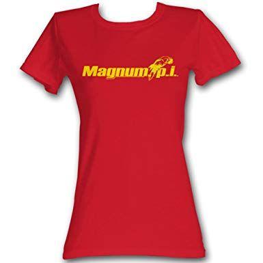 Red Clothing Logo - Magnum P.I. Beach Logo Girls Jr Red: Clothing