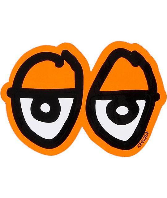 Krooked Logo - Krooked Eyes Orange Sticker