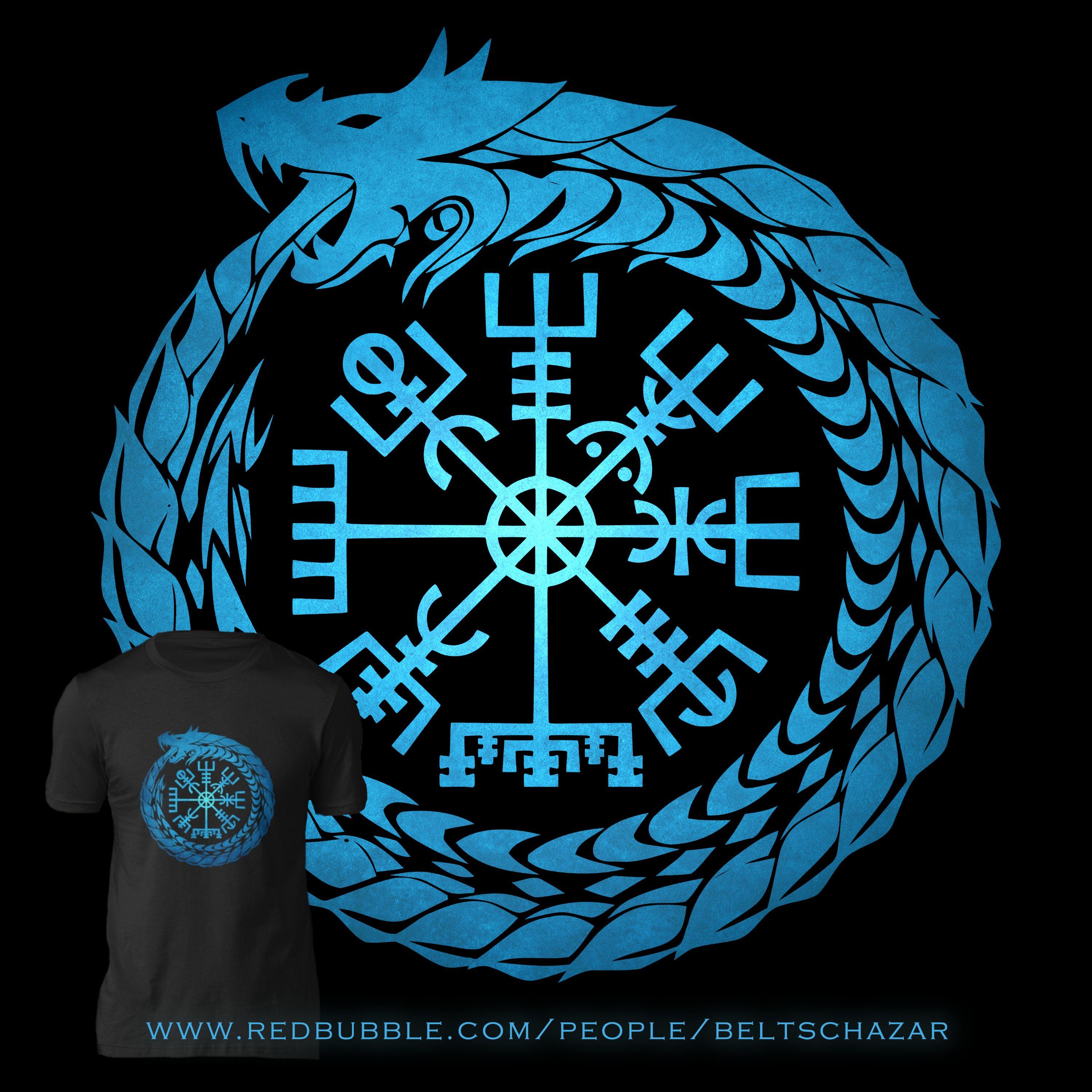 Jormungand Logo - Vegvisir Jormungandr World Serpent | Slim Fit T-Shirt | Viking ...
