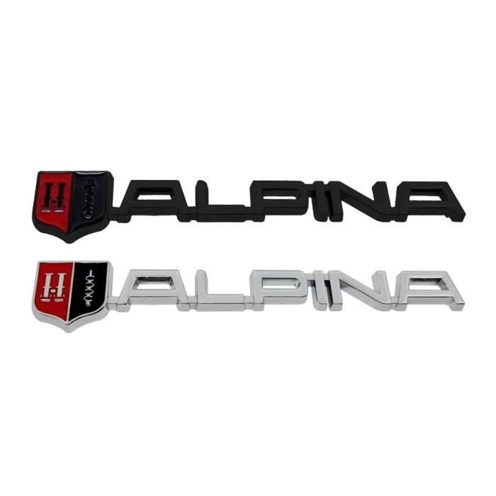 Alpina Logo - Car Accessories Rear Side Sticker ALPINA Logo For BMW GT X5 X6 E21 E28 E30  E46 E49 E53 E60 E83 E87 E90 E92 E93 F10 F20 F30 Z3