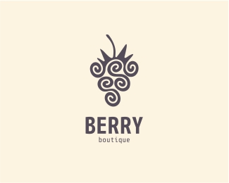 Berry Logo - berry logo design, stylized berry, simple and clean logo. Graphic