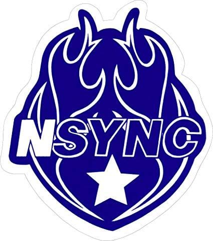 Nsync Logo - N'Sync / Nsync - Heart Logo in Blue - Sticker / Decal