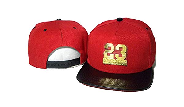 BX Red a Logo - Red Logo With Black Brim Air Jordan Cap (Metal Gold): Amazon.co